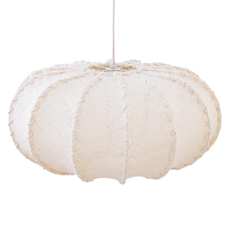 Myka Crème Jute Hanglamp Plat Rond L 30x58x58 cm
