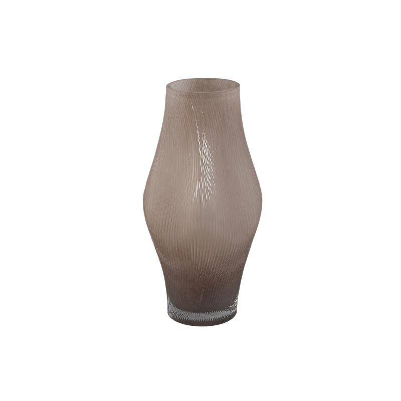 Caruso Crème Glazen Vaas Set van 4 Stuks met Golvend Swirl Middenstuk L 30.5x14x14 cm