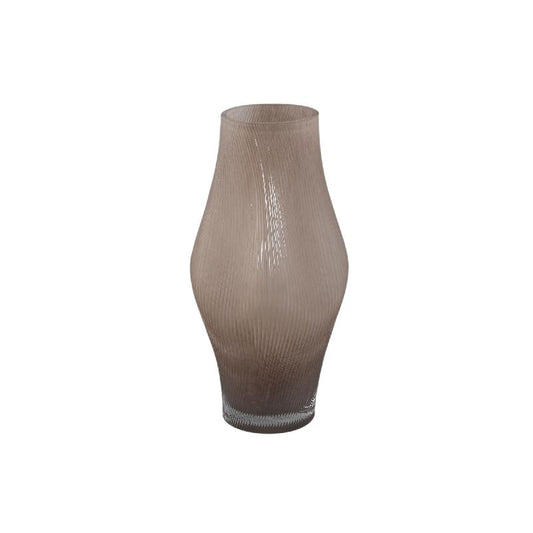 Caruso Crème Glazen Vaas Set van 4 Stuks met Golvend Swirl Middenstuk L 30.5x14x14 cm