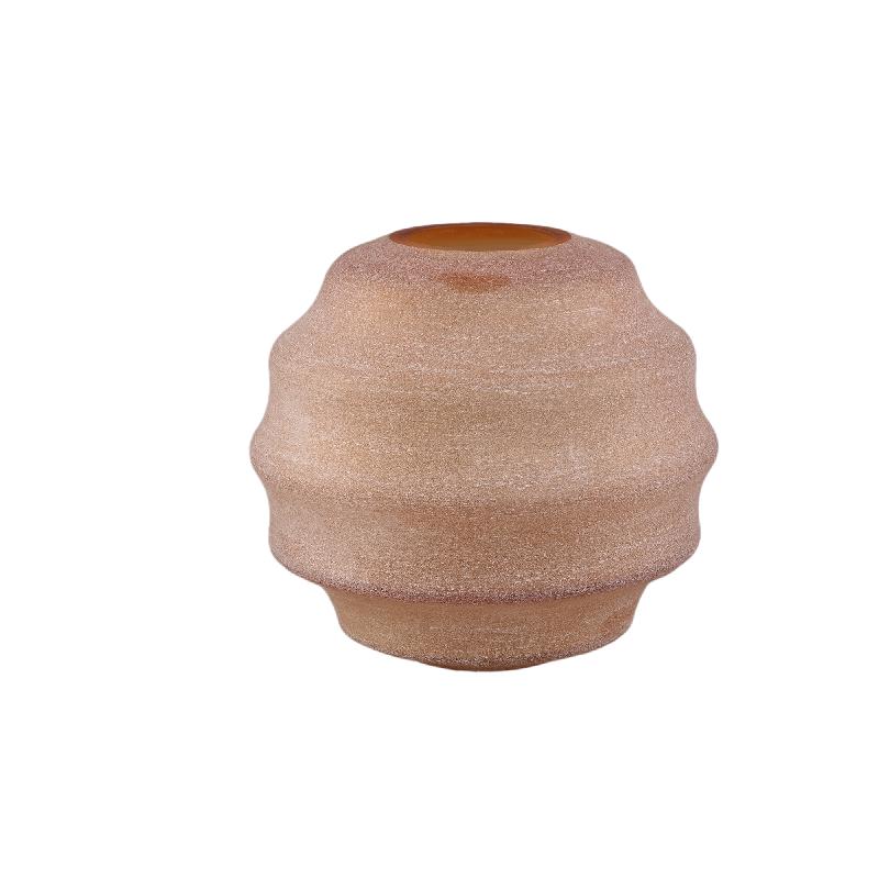 Elladie Amber Ronde Glazen Vaas Laags 29x32.5x32.5 cm