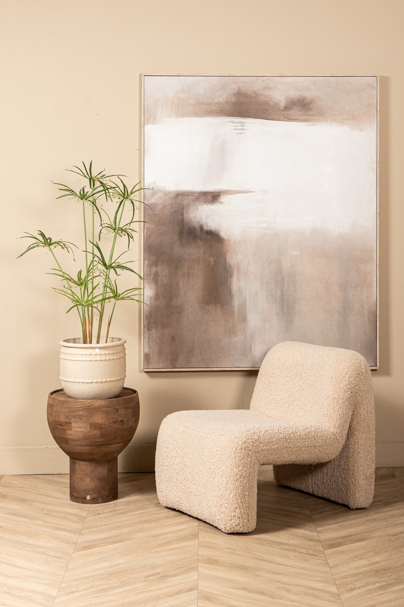 Leaves Plant Groene Papyrus Plant In Pot 90x46x46 cm