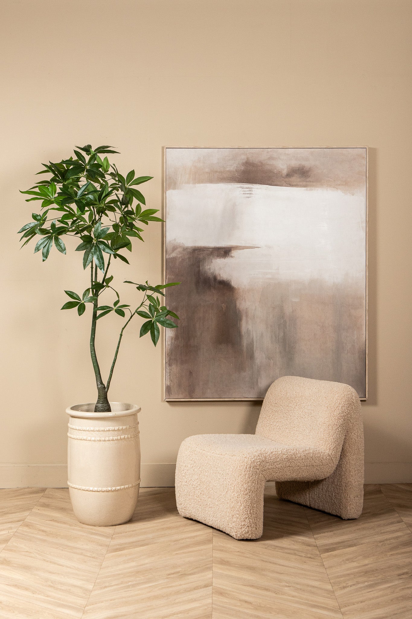Leaves Plant Groene Pachira Plant In Pot 150x75x75 cm