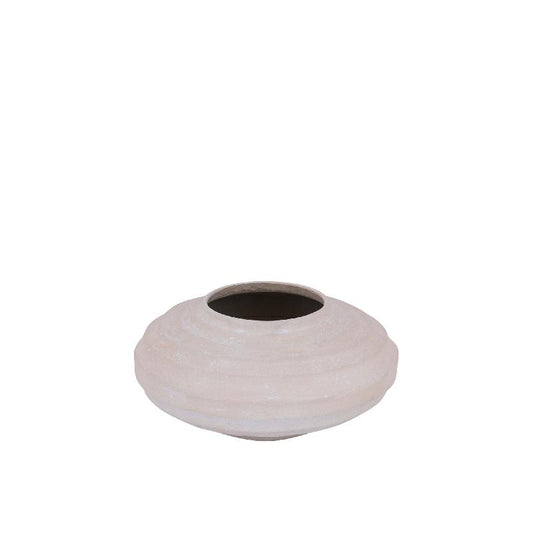 Kody Beige Stone Wash Gietaluminium Geribde Pot S – Set van 2 14x29x29 cm