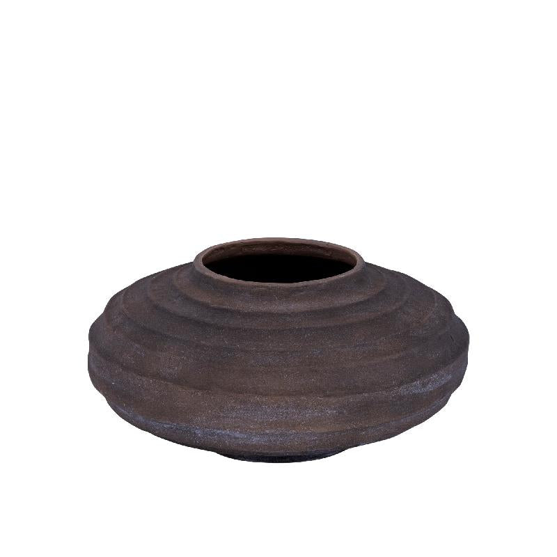 Kody Bruin Stone Wash Gegoten Aluminium Geribde Pot M 19.5x39.5x39.5 cm