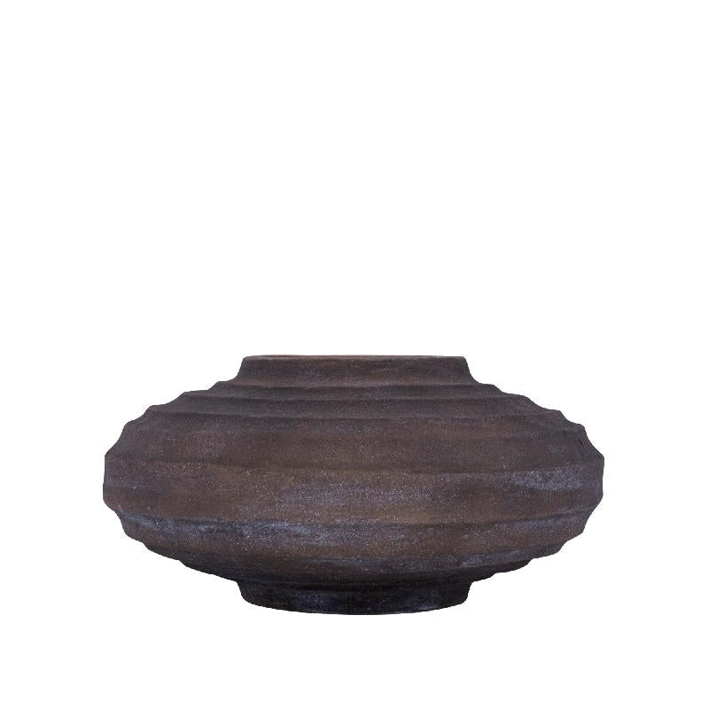 Kody Bruin Stone Wash Gegoten Aluminium Geribde Pot M 19.5x39.5x39.5 cm
