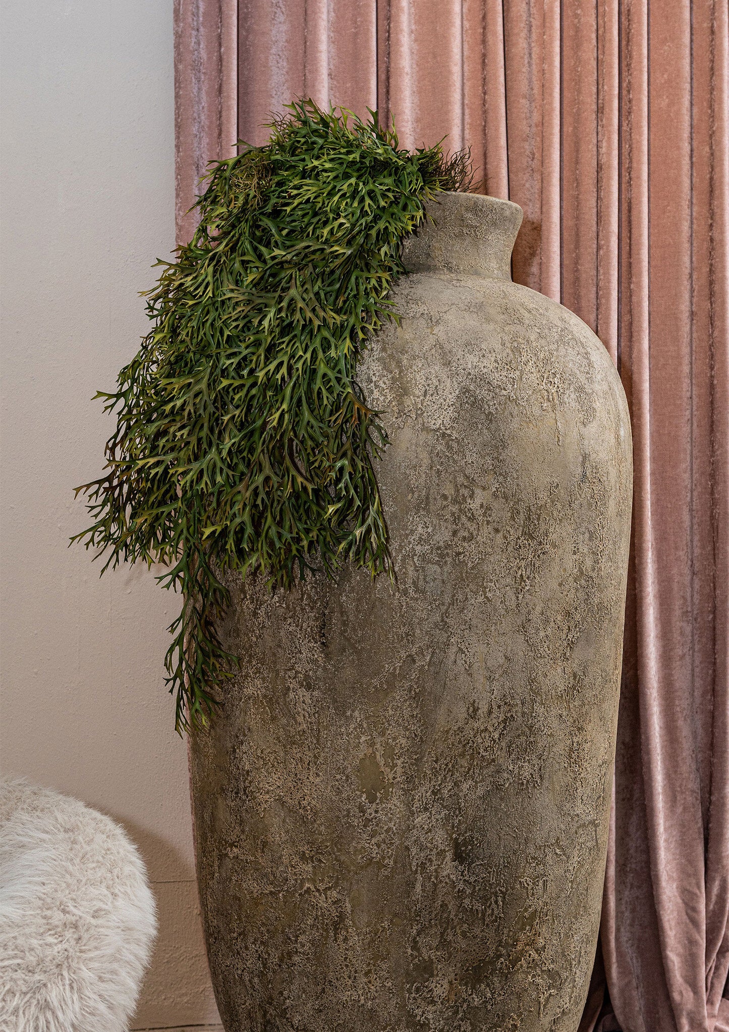 Gisel Cream Cement Fiber Big Jar Pot High 165x75x75 cm