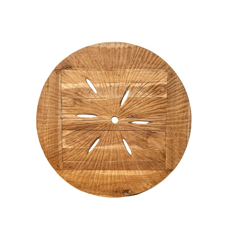 Roch Natuurlijke Teak Houten Wandpaneel Gaten Rond L 100x100x3 cm