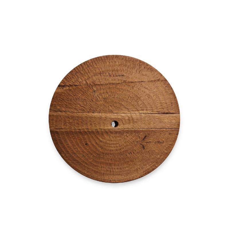 Roch Natuurlijk Teakhout Wandpaneel Gedempt Rond S 80x80x3 cm