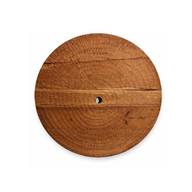 Roch Natuurlijke Teak Houten Wandpaneel Gedempt Rond L 100x100x3 cm