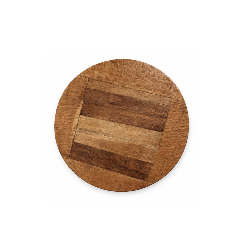 Roch Natuurlijk Teakhout Wandpaneel Ruwe Cirkel S 80x80x3 cm