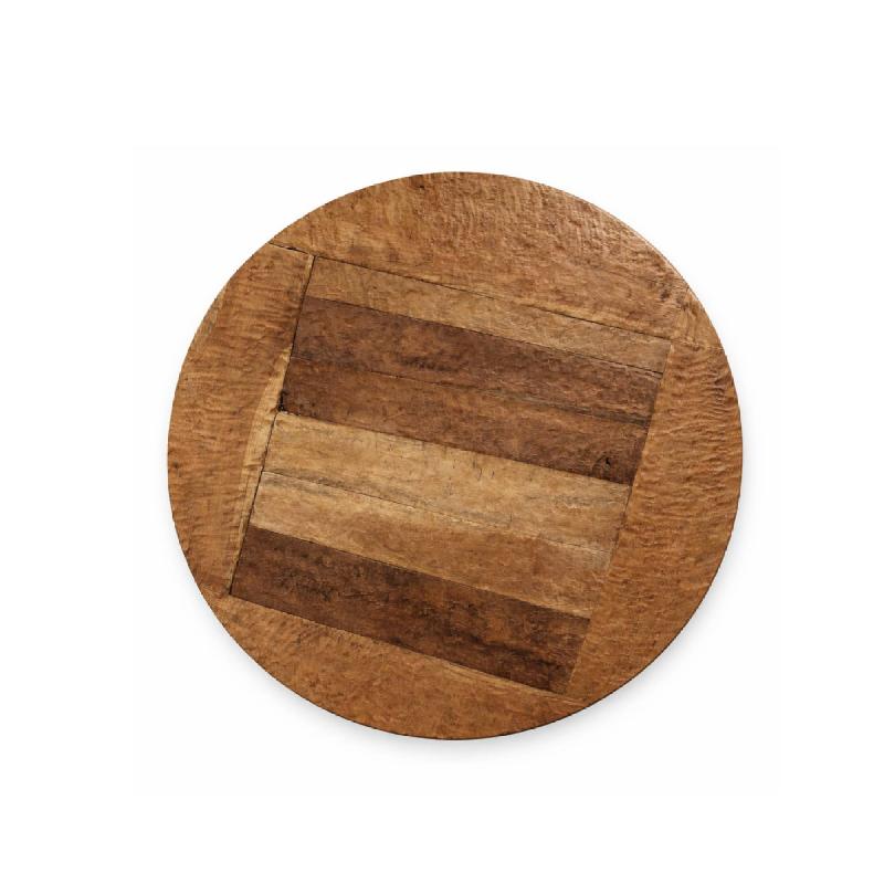 Roch Natuurlijk Teakhout Wandpaneel Ruw Rond L 100x100x3 cm