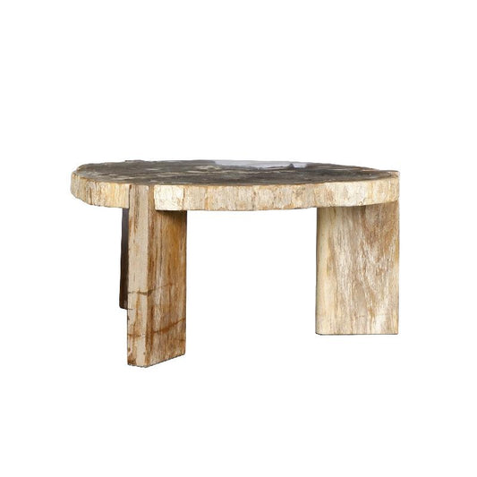 Kayo Natuurlijke Versteende Hout Koffietafel Op 3 Poten Hoog 40x75x85 cm