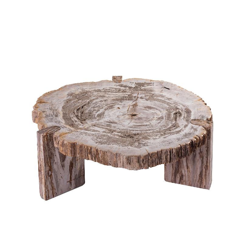 Kayo Natuurlijke Versteende Hout Lage Koffietafel Met 3 Poten 30x75x85 cm