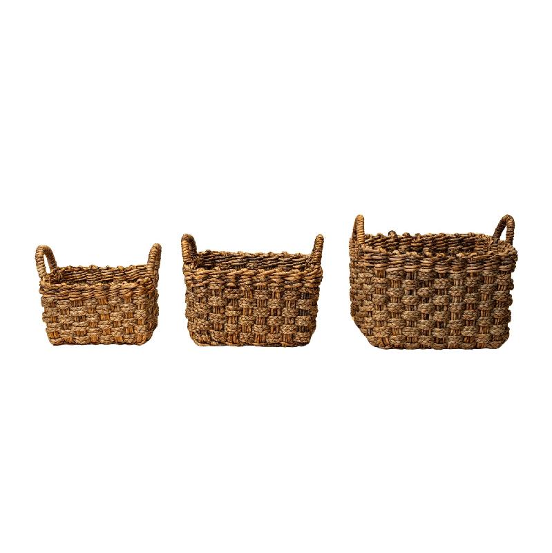 Keili Natuurlijke Zeegras Mand Set Van 3 Rechthoek 40x50x37 cm