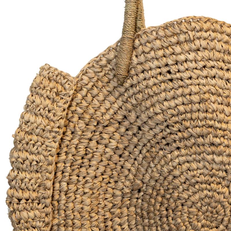 Carlise Natuurlijke Raffia Tas Rond Set van 6 Stuks 40x40x2 cm
