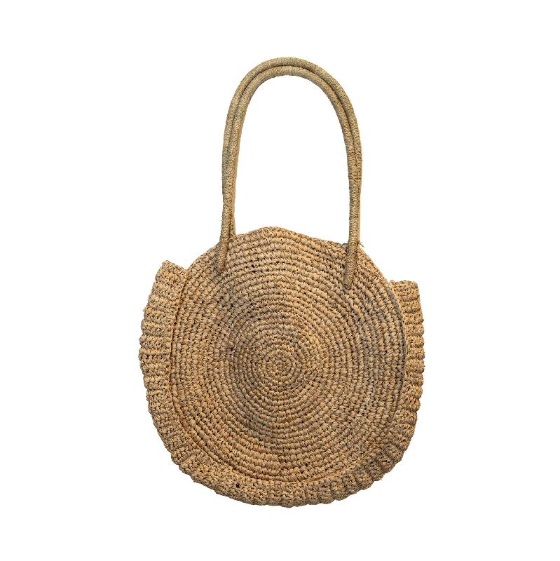 Carlise Natuurlijke Raffia Tas Rond Set van 6 Stuks 40x40x2 cm