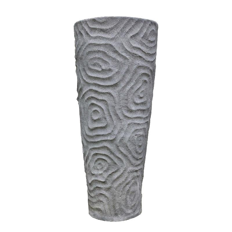 Beth Grijze Cement Pot Met Organisch Patroon L 225x100x100 cm