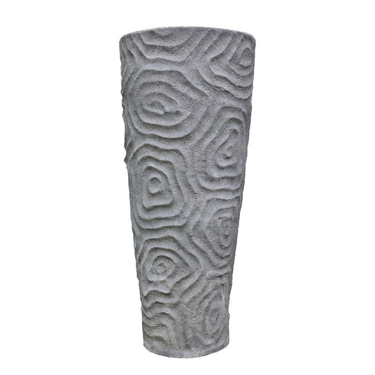 Beth Grijze Cement Pot Met Organisch Patroon L 225x100x100 cm