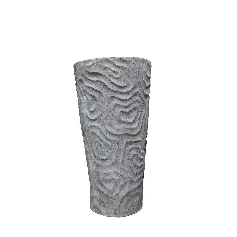 Beth Grijze Cement Zeer Grote Pot Organisch Patroon S 175x95x95 cm