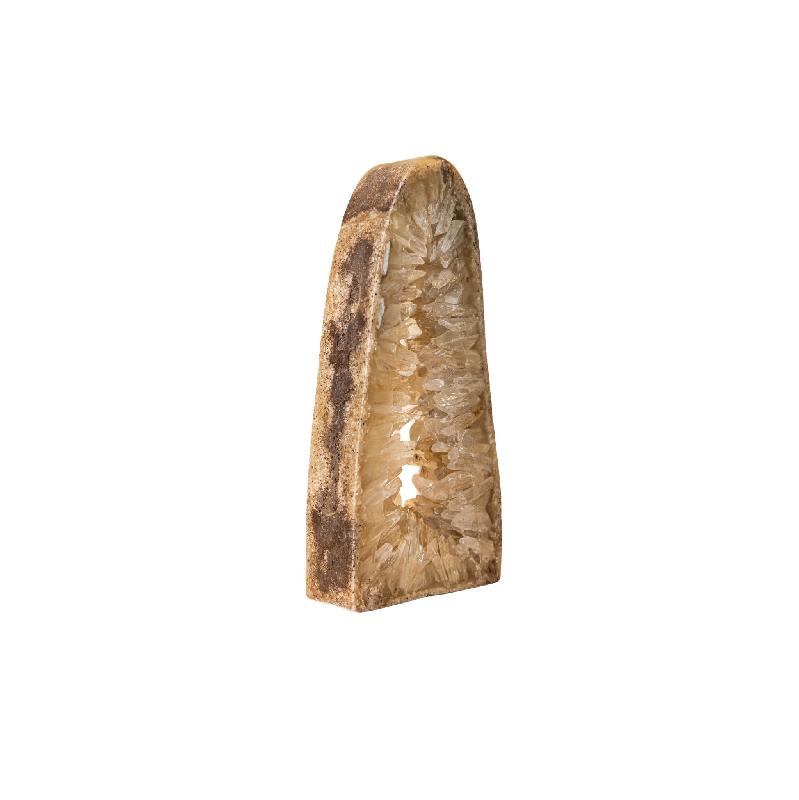 Urica Natuurlijke Bergkristal Mineraal Open Deco Driehoek L 30x14x5 cm