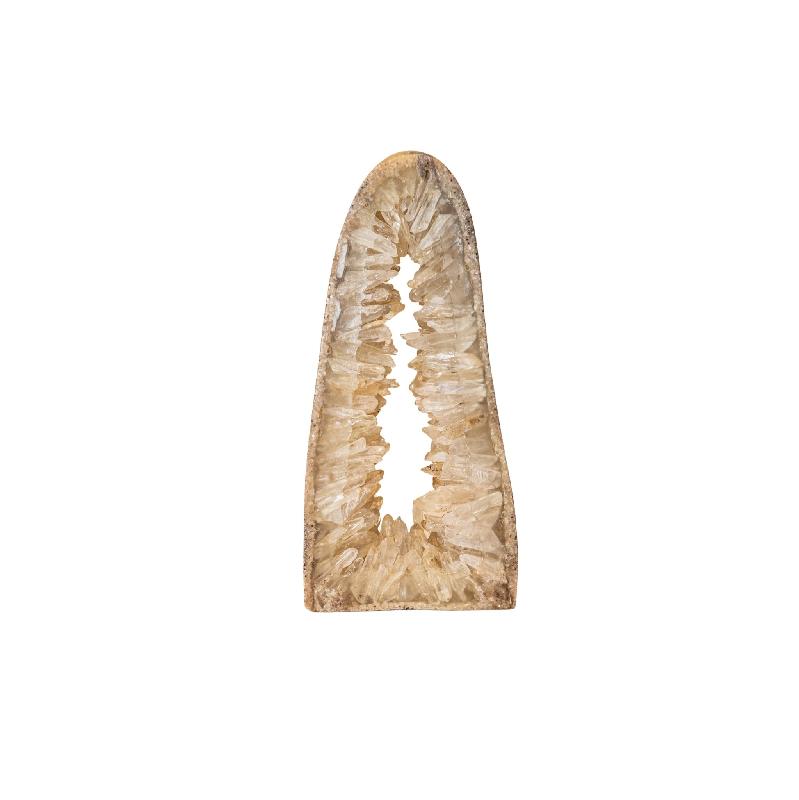 Urica Natuurlijke Bergkristal Mineraal Open Deco Driehoek L 30x14x5 cm