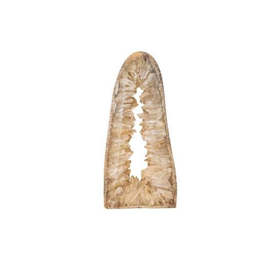 Urica Natuurlijke Bergkristal Mineraal Open Deco Driehoek L 30x14x5 cm