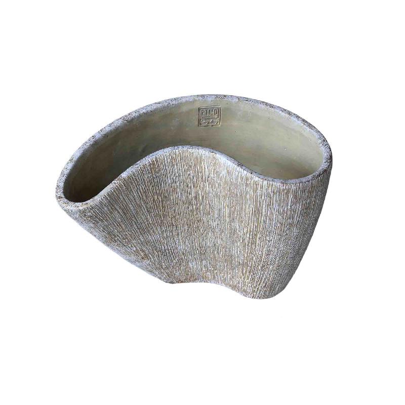 Destri Crème Cement Vaas Organische Vorm S – Set van 6 Stuks 19x30x15 cm