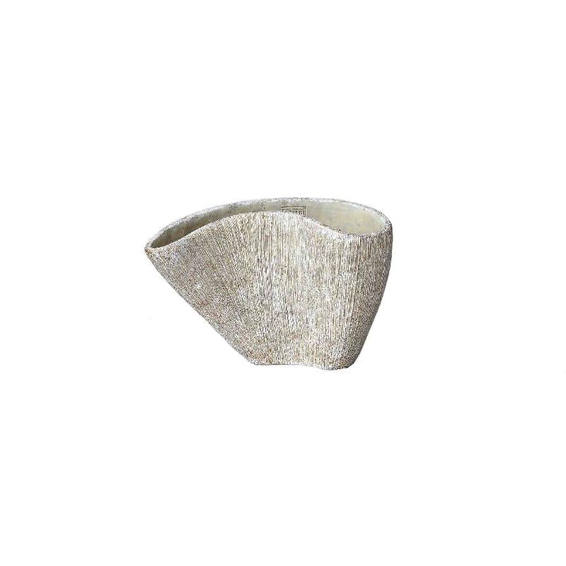 Destri Crème Cement Vaas Organische Vorm S – Set van 6 Stuks 19x30x15 cm