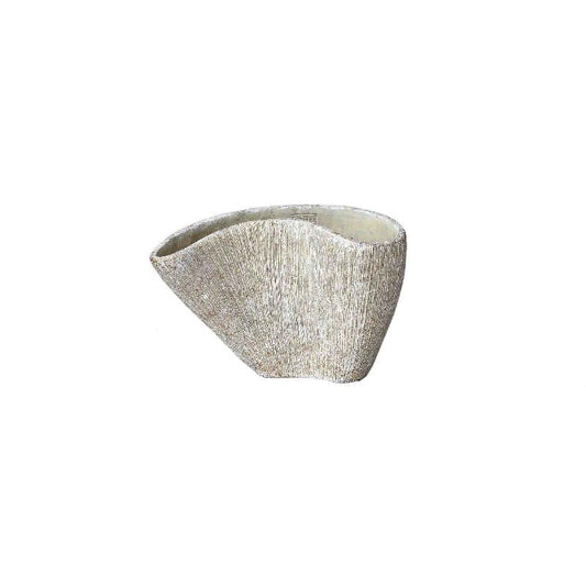 Destri Crème Cement Vaas Organische Vorm S – Set van 6 Stuks 19x30x15 cm