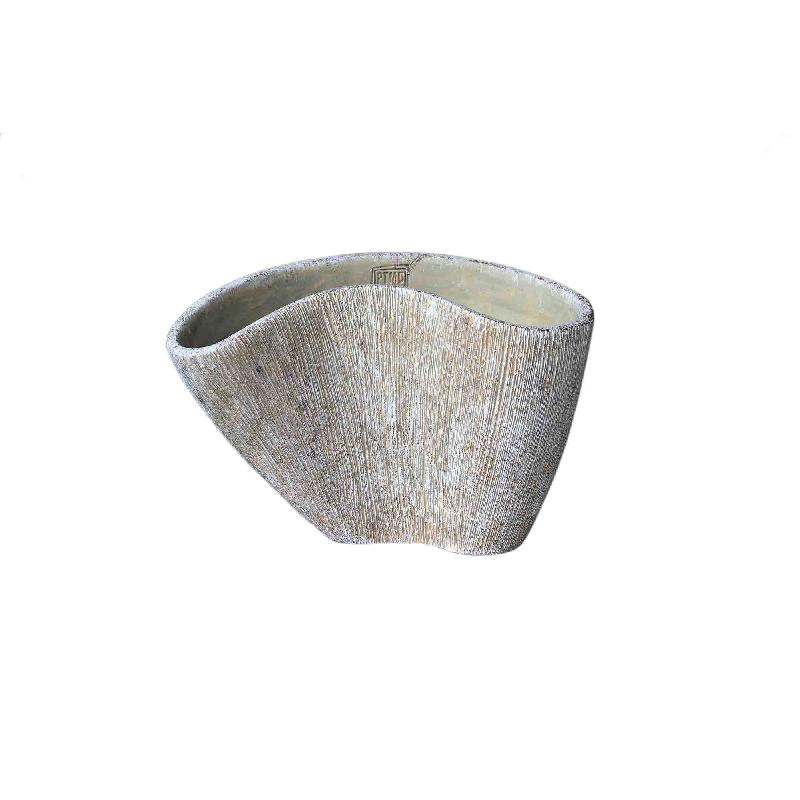 Destri Crème Cement Organische Vorm Vaas M Set van 4 Stuks 22x35x18 cm