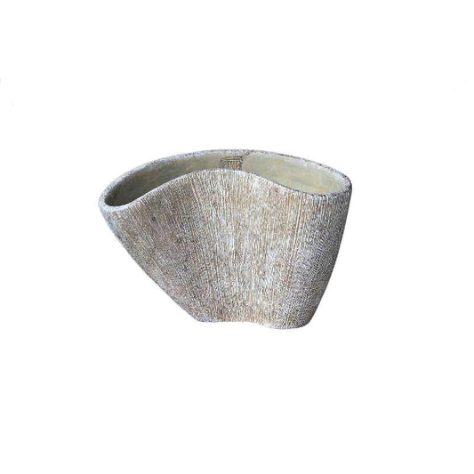 Destri Crème Cement Organische Vorm Vaas M Set van 4 Stuks 22x35x18 cm