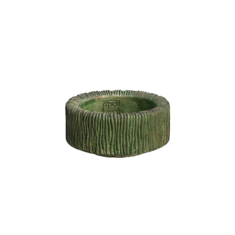Jacyln Mos Groen Cementschaal Rond Met Strepen S - Set van 12 9x18x18 cm