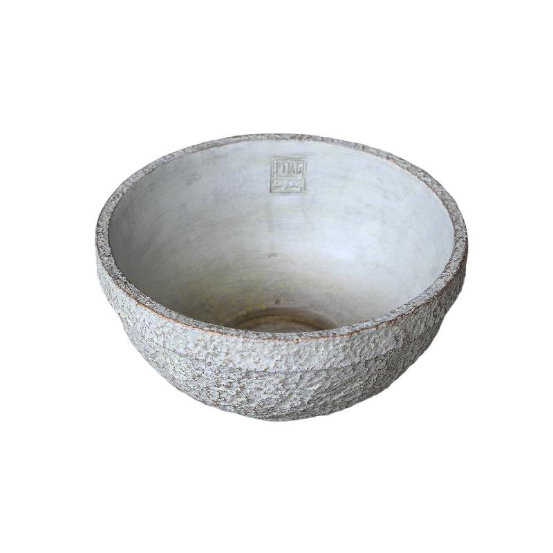 Denson Crème Cement Schaal Antiek Rond Set van 4 Stuks 15x30x30 cm
