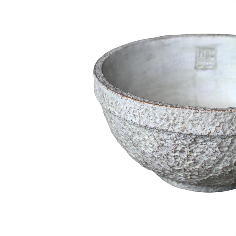Denson Crème Cement Schaal Antiek Rond Set van 4 Stuks 15x30x30 cm