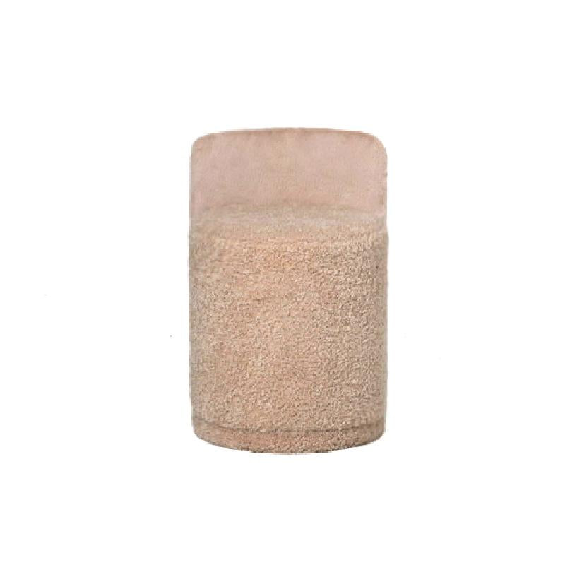 Brandon Beige Poef Met Rugleuning Rond 68x45x46 cm