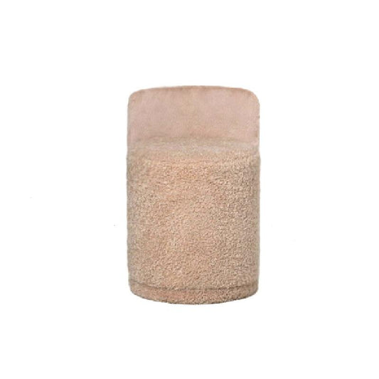 Brandon Beige Poef Met Rugleuning Rond 68x45x46 cm