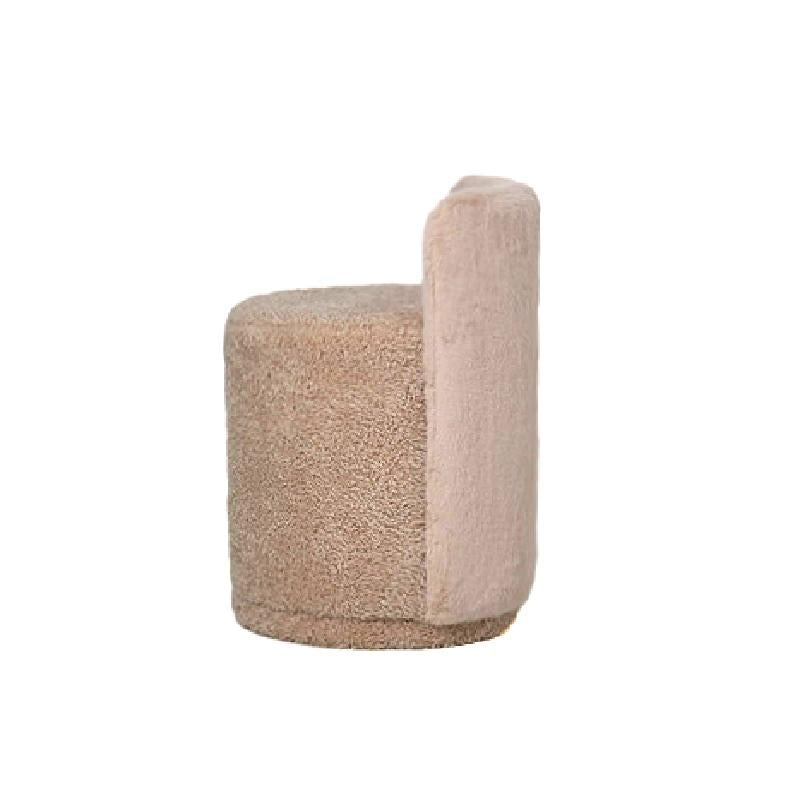 Brandon Beige Poef Met Rugleuning Rond 68x45x46 cm
