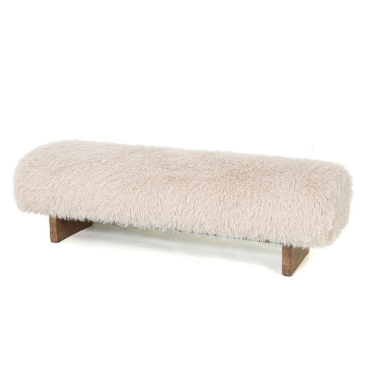 Hair Beige Zitbank Met Houten Poten 41x141x45 cm