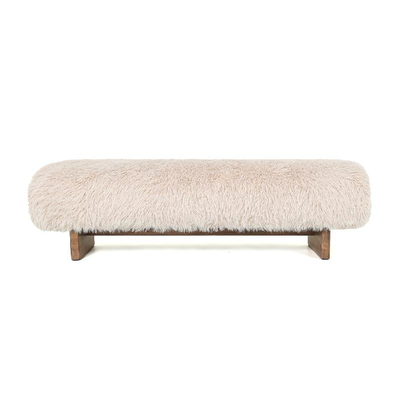 Hair Beige Zitbank Met Houten Poten 41x141x45 cm