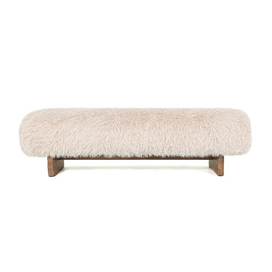 Hair Beige Zitbank Met Houten Poten 41x141x45 cm