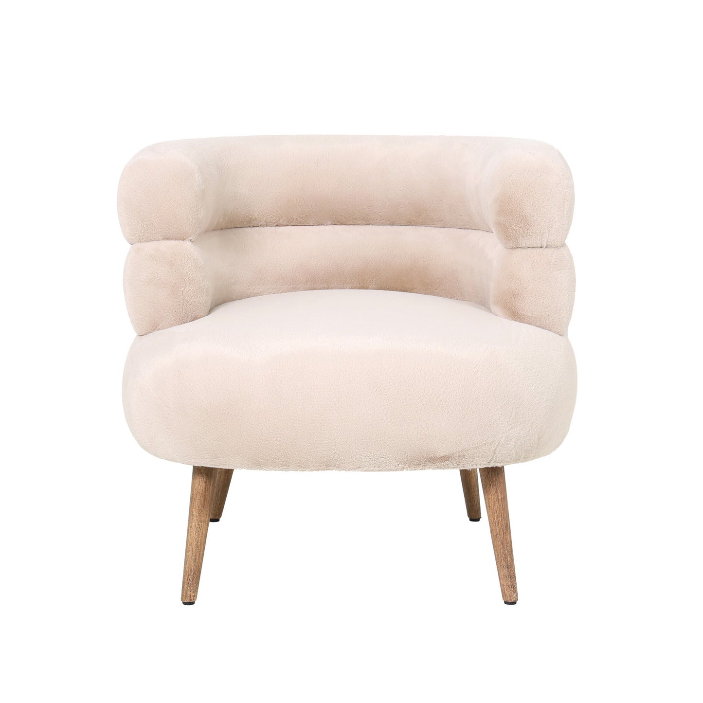 Nelly Beige Fauteuil met Kunstbont 70x76x75 cm