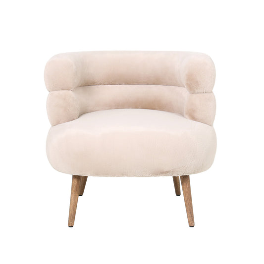 Nelly Beige Fauteuil met Kunstbont 70x76x75 cm