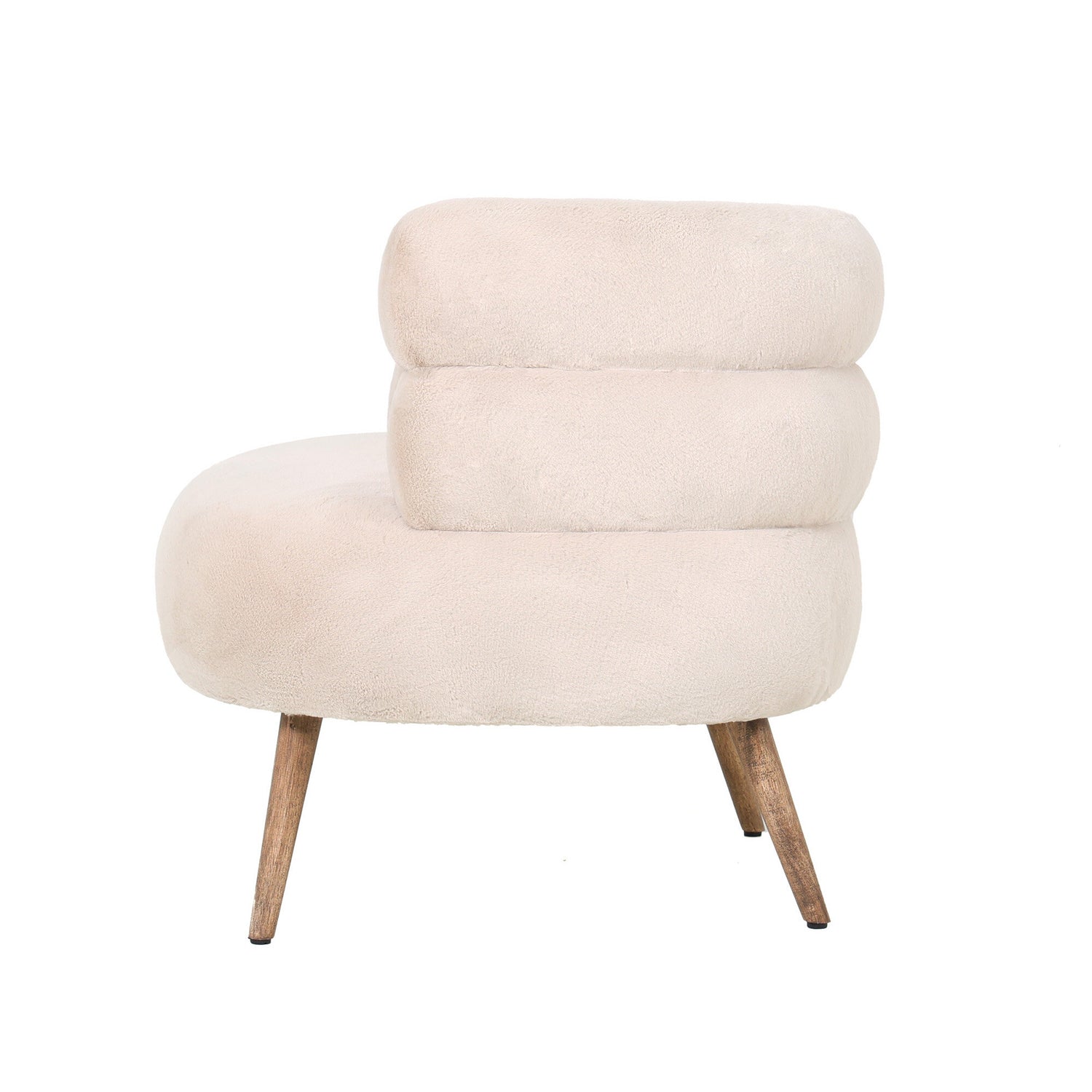 Nelly Beige Fauteuil met Kunstbont 70x76x75 cm