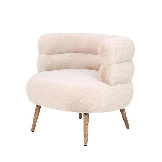 Nelly Beige Fauteuil met Kunstbont 70x76x75 cm