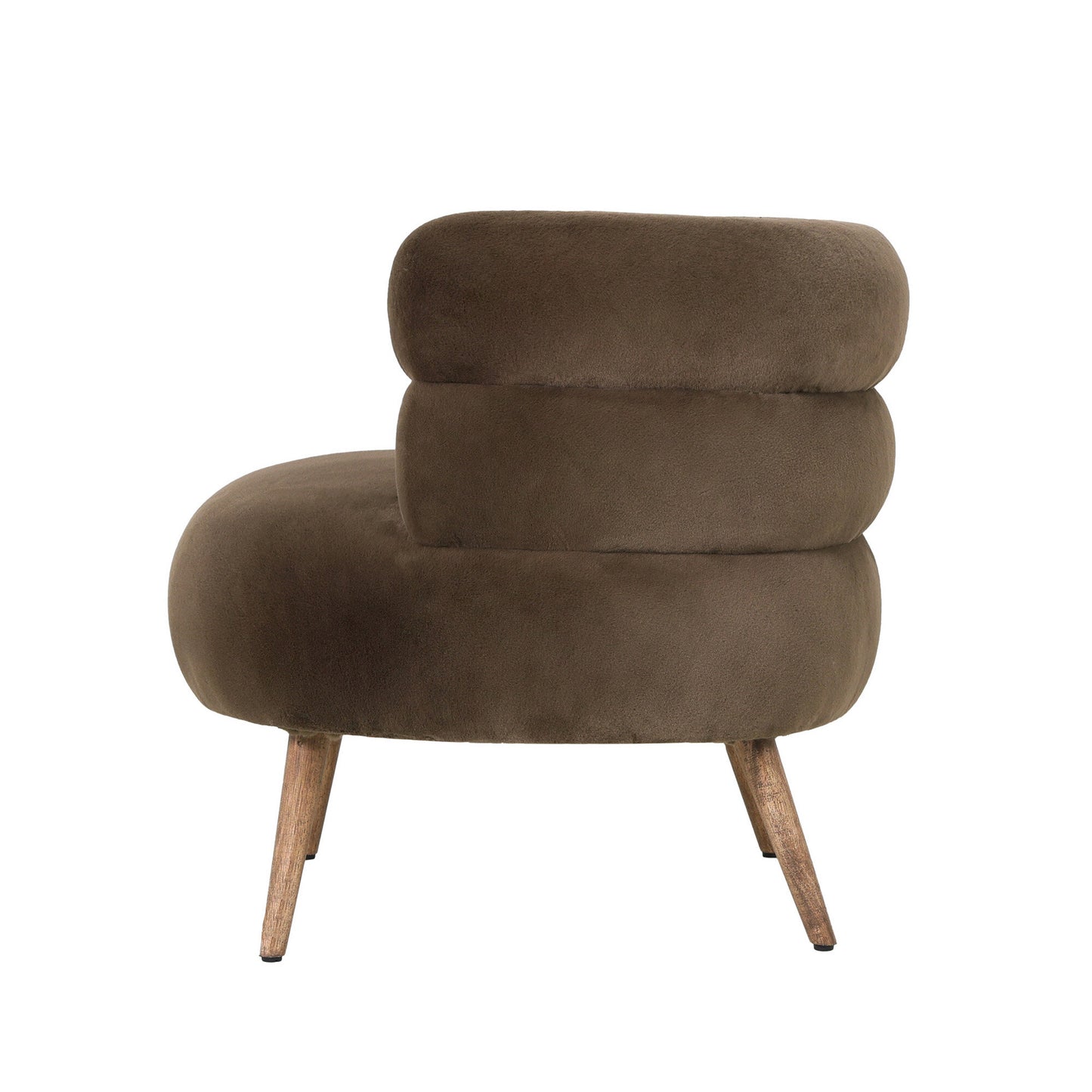 Nelly Donkerbruine Fauteuil met Fluffy Stof 70x76x75 cm