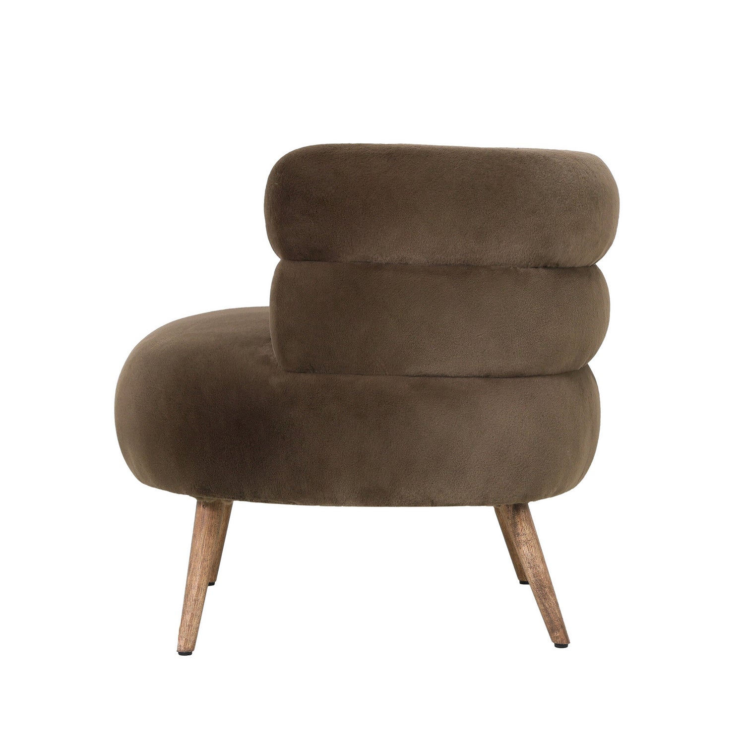 Nelly Donkerbruine Fauteuil met Fluffy Stof 70x76x75 cm