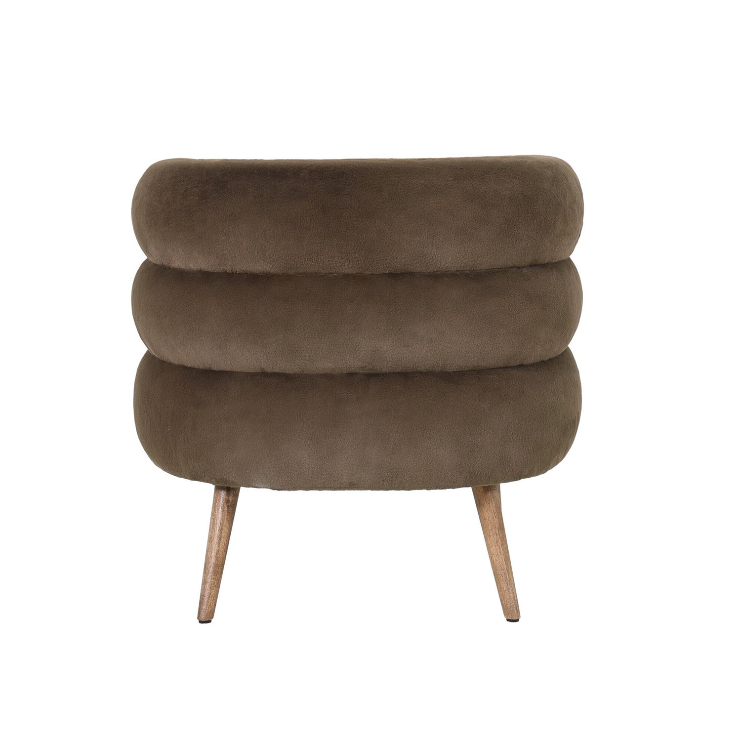 Nelly Donkerbruine Fauteuil met Fluffy Stof 70x76x75 cm
