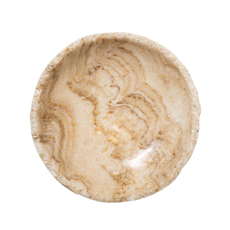 Draya Onyx White Organische Ronde Schaal Groot 6x30x30 cm