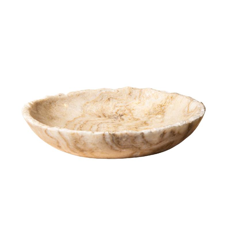Draya Onyx White Organische Ronde Schaal Groot 6x30x30 cm
