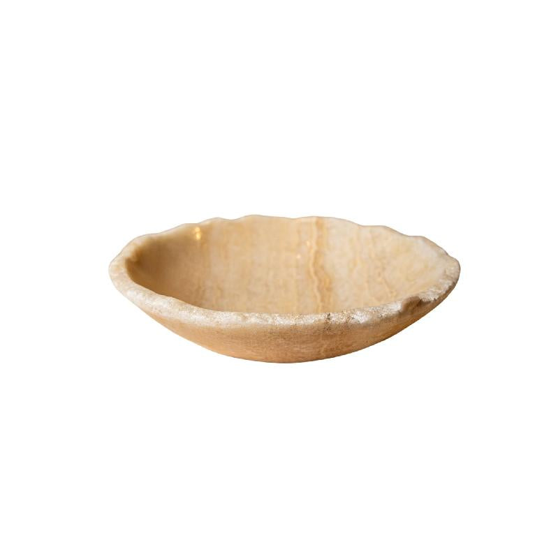 Draya Onyx White Organische Ronde Schaal Klein 6x20x20 cm